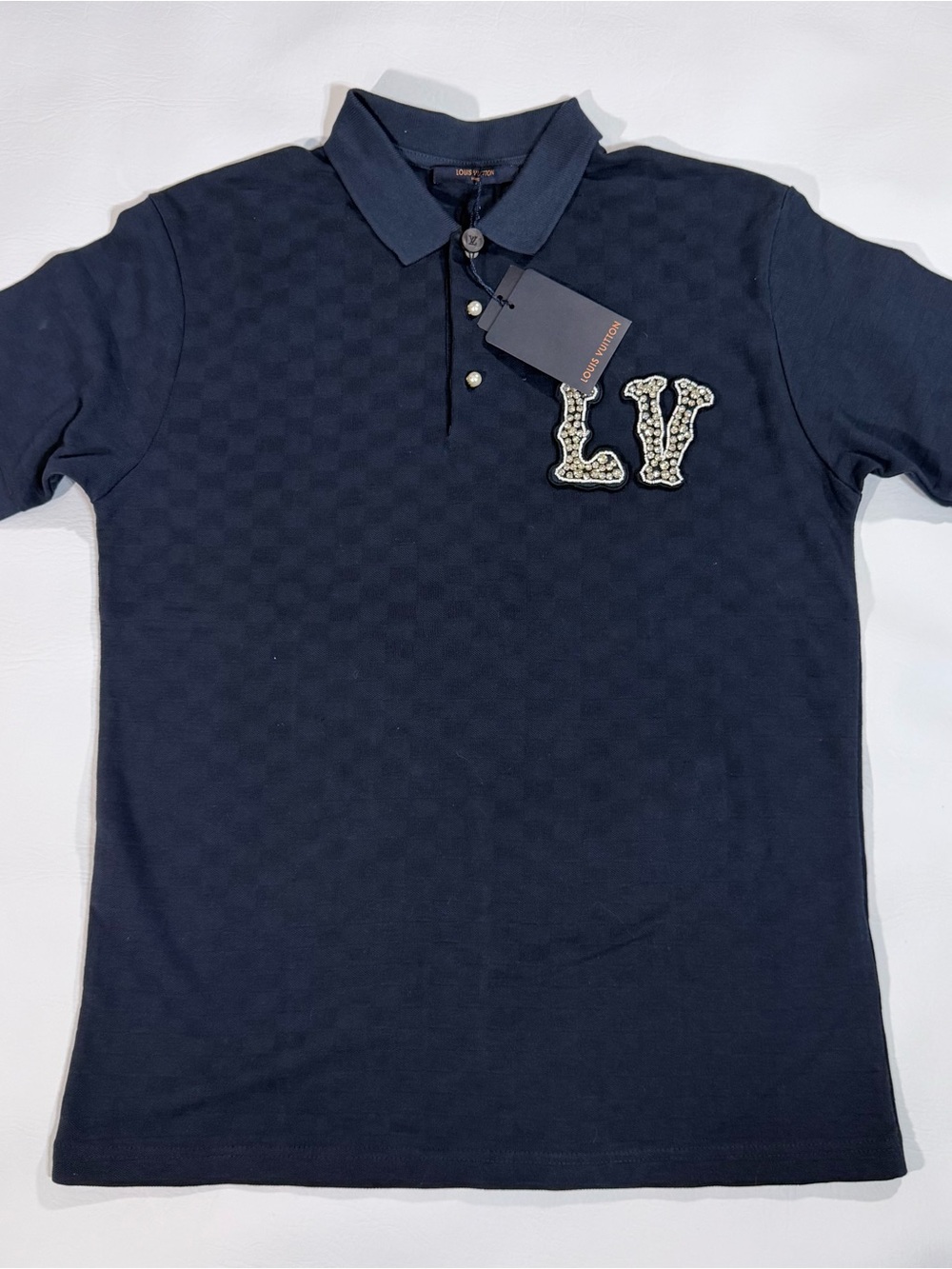 LV Navy RhineStone Polo